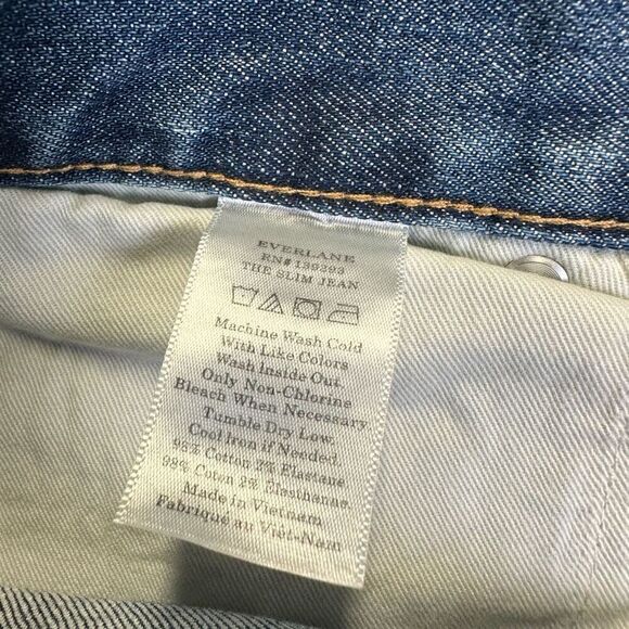 Everlane Men’s Size 36x32 The Slim Fit Jeans Blue Medium Wash Denim Stretch - Picture 7 of 8
